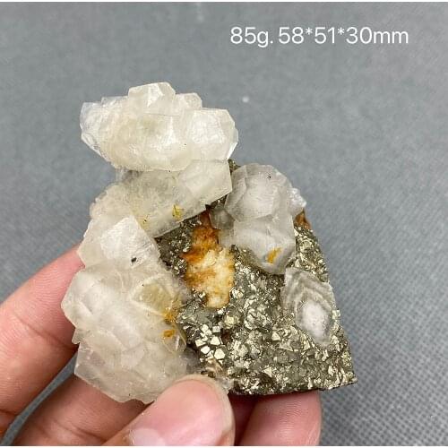 100% natural calcite pyrite ore specimen quartz crystal gemstone Free shipping