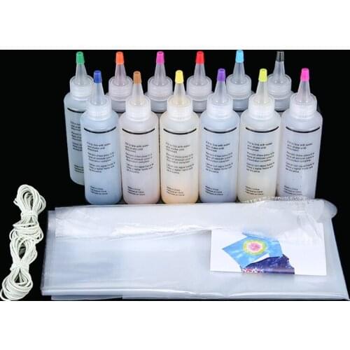 12pcs/set 120ml Tie Dye Kit Non-toxic DIY Garment Graffiti Fabric Textile Paint Fabric Textile Clothing Colorful Decorating