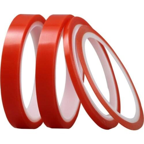 2rolls 1mm~5mm*5M Strong Pet Adhesive Red Film Clear Double Sided Tape No Trace Phone LCD Screen Free Shipping Computer Mirror