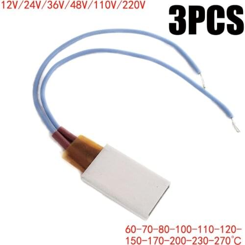 3PCS PTC Heating Element 12-220V Constant Temperature Thermistor Air Heating Sensor Aluminum Hair Dryer Curlers Heater 35*21mm