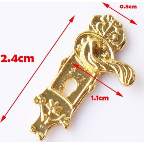 4Sets Vintage Door Lock with Keys for 1/12Dollhouse Miniature Accessory Gold