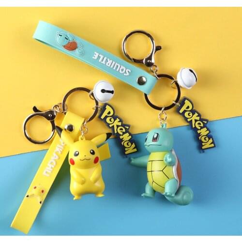 Cute Pokemon Keychain Toys Pikachu Psyduck Charmander Squirtle Bulbasaur Jigglypuff Pokemon Action Figure Doll Kids keychain Toy