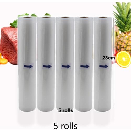 BPA FREE 5 Rolls/Lot Kitchen Food Vacuum Bag Storage Bags For Vacuum Sealer 28cm*500cm