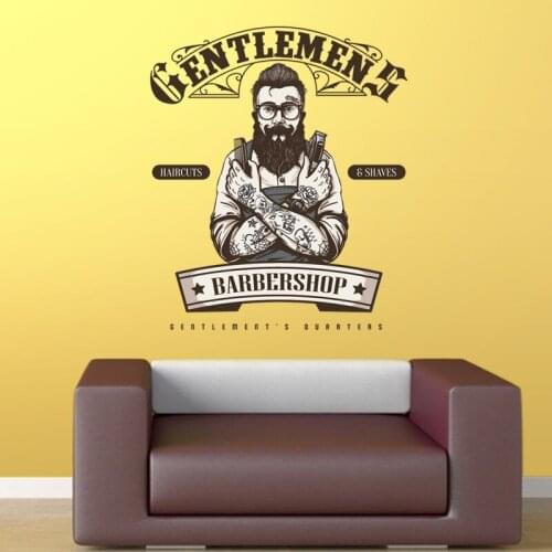 Barbershop Colour Sticker Bread Decal Posters Vinyl Wall Art Decor Windows Decoration Haircut Shavers Decals Customized 2001