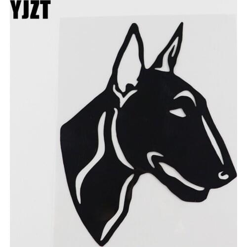 YJZT 12.3CMX15.7CM Bull Terrier Dog Decal Decor Vinyl Car Sticker Black/Silver 8A-0041