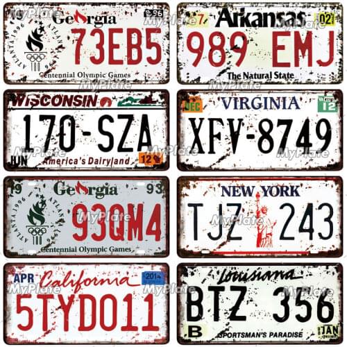 California License Plate Metal Sign Tin Sign Vintage Decor Room Decoration Metal Plaque Man Cave Bar Sign Home Decor