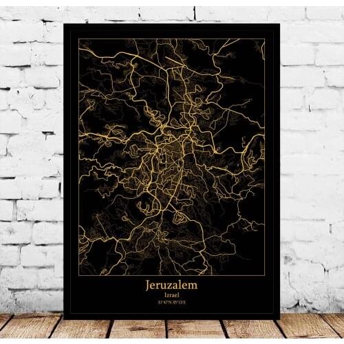 Jeruzalem Izrael Map Poster