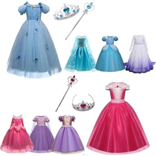 Fancy Girl Princess Dress Kids Cosplay Costume Christmas Party Wear Girls Carnival Performance Clothing Children Cute Dress