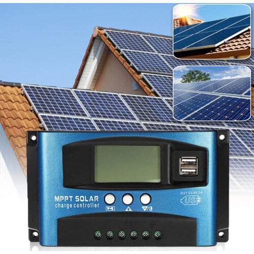 Hot Auto Solar Cell 40-100A MPPT 12V/24V LCD Solar Panel Regulator Charge Controller Auto Focus Tracking 10A/20A/30A 12V/24V