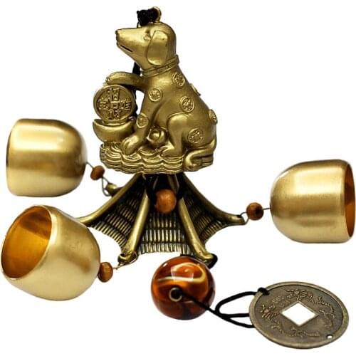 Wind bell metal pure copper wind chime Fengshui bell lucky house wind bell mascot home gift