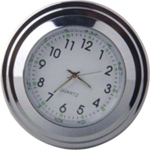 Motorcycle Quartz Clock 7/8 inch Handlebar Mount Watch Motorbike Chrome Dial Clock Waterproof for Harley Cruiser ATV Scooter