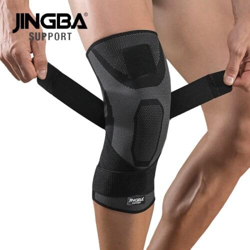 JINGBA SUPPORT 1PC Knee Pads For Sports Volleyball kneecap Nylon Compression Strap Support Knee Pads For Joints Protector