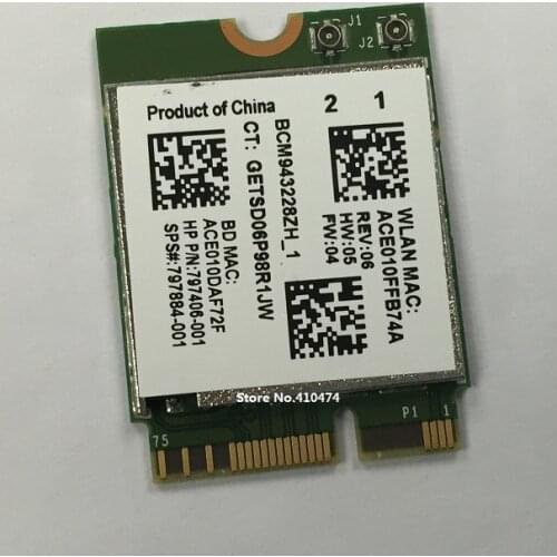 SSEA New for BroadCom BCM43228 BCM943228Z BCM943228ZH NGFF wifi+Bluetooth4.0 Wlan Wireless Card for ACER/ DELL/HP SPS:797884-001