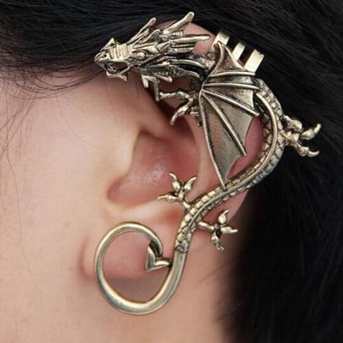 New arrival Personality punk style ear cuff fly dragon earrings ear clip fake piercing clip earrings for women men Ear jewelry
