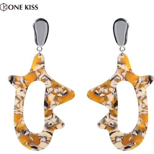 Charm animal Design Acrylic Drop Earrings For Women Fashion Bohemian Colorful Geometric Resin Dangle Earrings za Jewelry 2018
