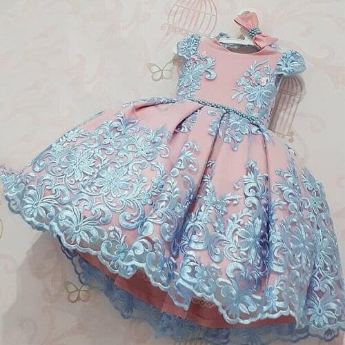 Princess Dress For Christening Gown Girls Dress Children Clothing Embroidery Girls Dress Birthday Party Dress Robe Fille Vestido