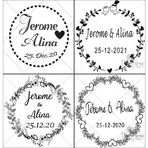 Customized Photosensitive Stamp, Self Inking, Circle Wedding Stamp, Custom Stamp scrapbooking Return Address Future Mr and Mrs