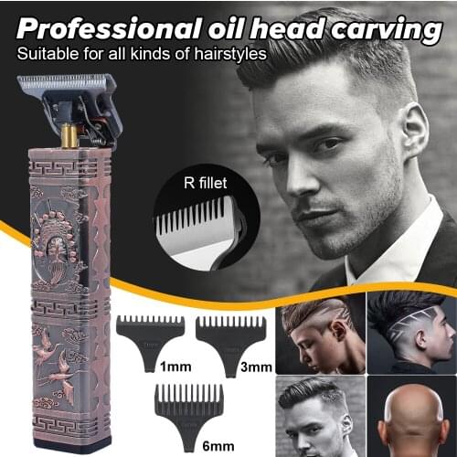 Professional Hair Trimmer Electric Hair Clippers Beijing Opera Bald Head Beard Hair Cutting Machine Men Cordless Shaver Razor
