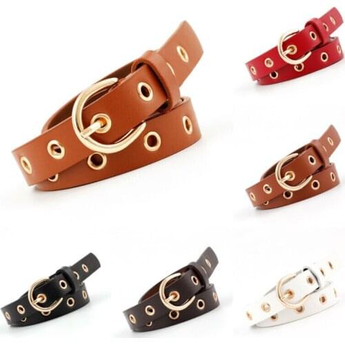 Meihuida Women Vintage Belt PU Leather Round Buckle Waist Belt Waistband Fashion Apparel Accessories 110CM