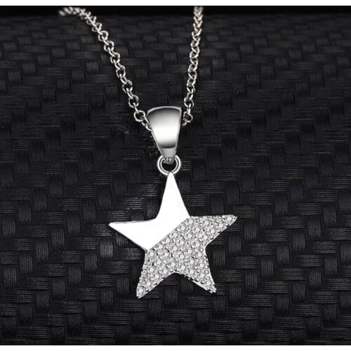 S925 Sterling Silver Star Ladies Secklace Five-Pointed Star Necklace Simplicity Europe And The United States Fashion Jewelry