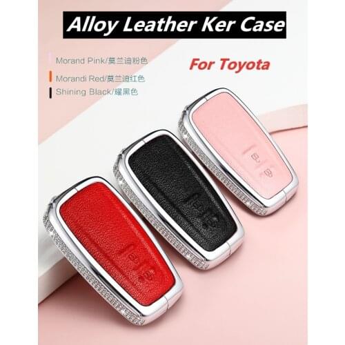 Remote Leather Car Key Fob Cover Case Shell Skin Holder Protect For Toyota CHR C-HR 2017 2018 Prius 2 Buttons Accessories