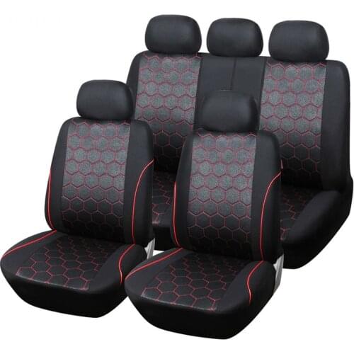 Universal 9 Seat Three-dimensional Hole Seat Covers Jacquard Fabric Car Interior Accessories Seat Covers Voiture