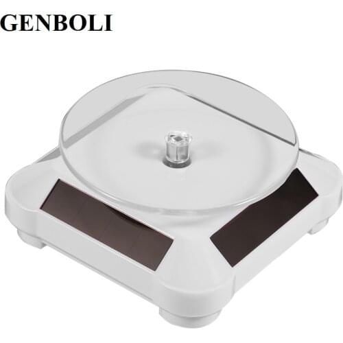 110*110*50mm Solar Showcase Automatic Rotating Stand 360 Turntable For Necklace Bracelet Watch Display