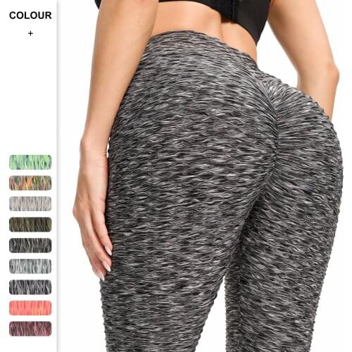 High Waisted Anti Cellulite Leggings Mujer Push Up Yoga Pants Sports Gym Clothing Fitness Wear Tights Textured Scrunch Butt Lift