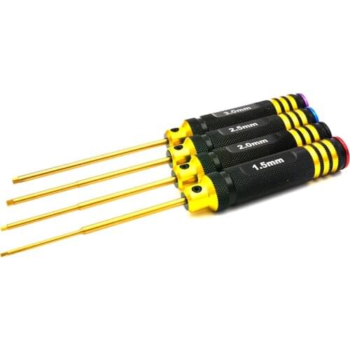 1.5/2.0/2.5/3.0mm Hex Screwdriver Bit HSS Titanium Coated Repair Tool Set for RC TOY MODEL
