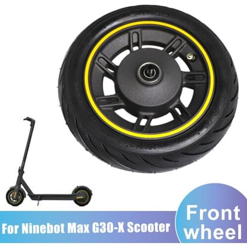 10 Inch Front Wheel with Vacuum Tubeless Tire Assembly 60/70-6.5 55PSI for Ninebot Max G30-X Kickscooter