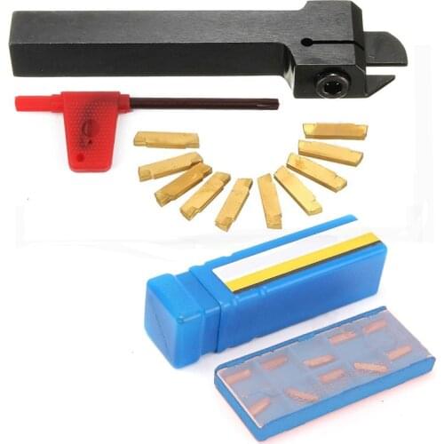 10pcs MGMN200-G Inserts Steel Blades + 1pc MGEHR1212-2 Lathe Turning Tool Holder Boring Bar with 65 x 25mm Wrench