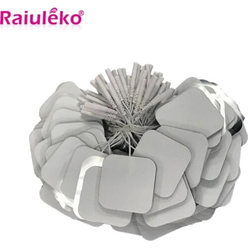 100 Pcs = 50 pairs 5x5cm Reusable Tens Electrode Pads/ electrodes For Nerve Muscle Stimulator Digital Physiotherapy Massager