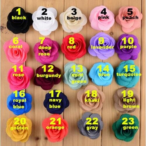 2.3 inch Fabric Flower For Girls Hair Accessories Women Brooch Shoes flowers 23Colors U Pick 100Pcs/lot