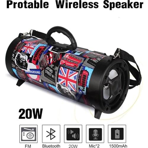 20W Big Power Bluetooth Speaker Heavy Bass Boombox Speakers Music Player,Wireless 3D Stereo Sound Outdoor Speaker for Home
