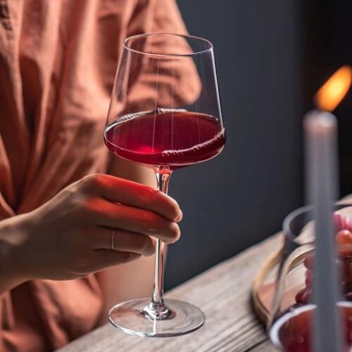 500-650ml Creative Square Ultra-Thin Burgundy Red Wine Glasses Cocktails Stemware Glass Kitchen Family Wine Drinking Goblet