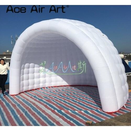 Free shipping giant wedding marquee igloo party tent white air inflatable dome tent with led lighting circus tent for events