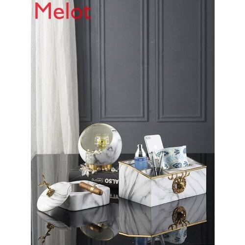 Tissue Box Three-Piece Multi-Functional Paper Box Napkin Paper Box Light Luxury Living Room Home Coffee Table Storage