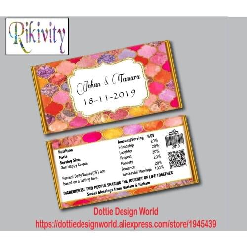 Custom Geometric Gold Glitter Wedding Hershey Chocolate Candy Bar Wrapper Water Bottle Wine Lables Baby Shower Birthday Decor