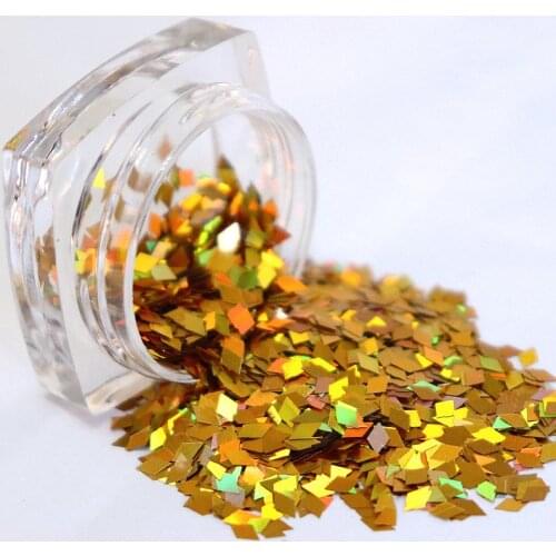 1 Bottle Holographic Silver Nail Flakes Rhombus Shape Nail Art Glitter Sequins Mini Slice Paillette Sparkly Nail Art Decoration