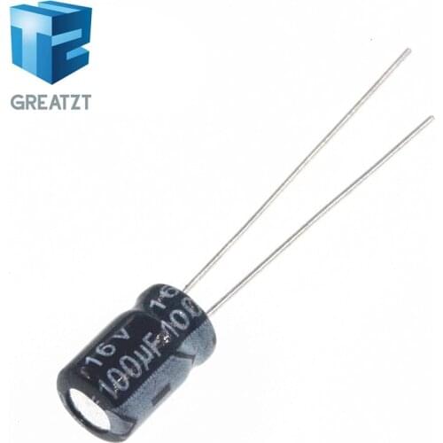 GREATZT 50PCS Higt quality 16V100UF 5*7mm 100UF 16V 5*7 Electrolytic capacitor