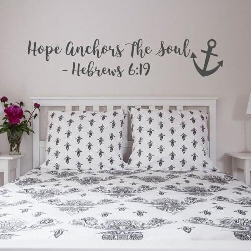 Hope Anchors The Soul Wall Decal Hebrews 6 19 Vinyl Wall sticker Bedroom Decor removeable Bible Scripture Wall decals G344