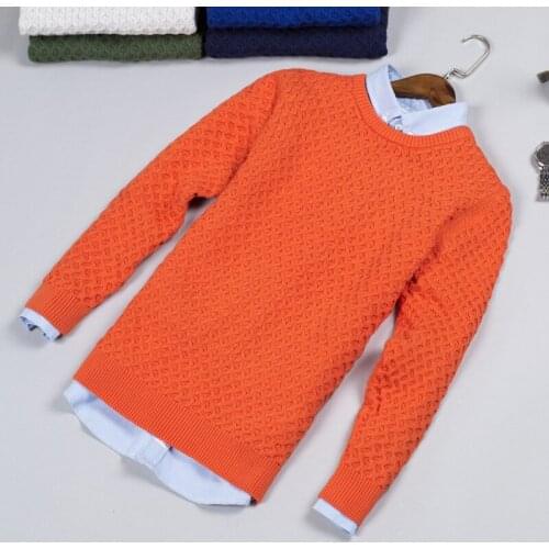 Korean Version of Young Mens Sweater Knitted Sweater Mens Sweater New Type of Thick Pure Cotton 2019 Brand Clothing
