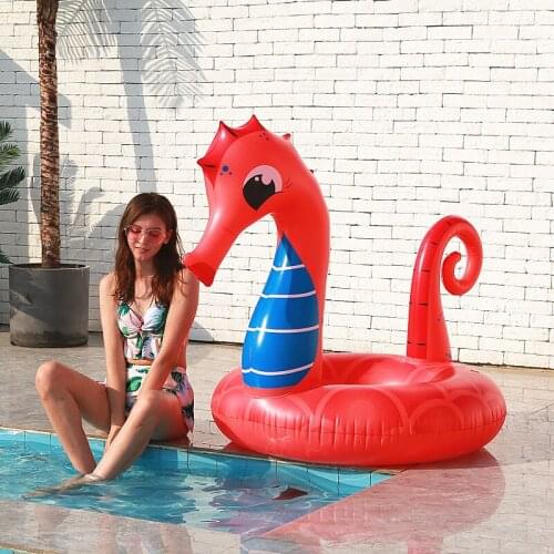 150*120*110cm Summer New Hippocampal Swimming Rings Red Adult Floating Inflatable Riding Swimming Rings pool float