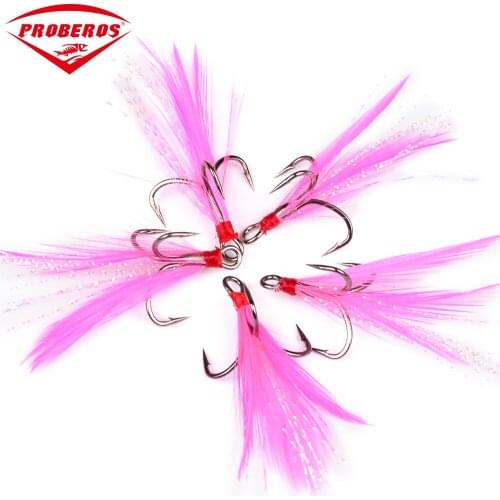 Hot Sale Wholesale 100pcs/Lot Fishing Hook White Pink Fly Tying Hooks Treble Hooks Fishhook Tackle Triple Hook Free Shipping