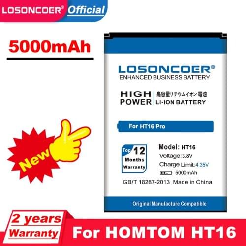 LOSONCOER 5000mAh High Quality Battery for HOMTOM HT16 for HOMTOM HT16 Pro Battery