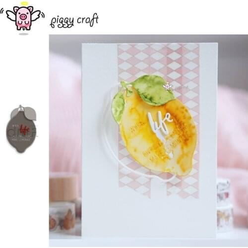 Piggy Craft metal cutting dies cut die mold Lemon wiith frame letters Scrapbook paper craft knife mould blade punch stencils die