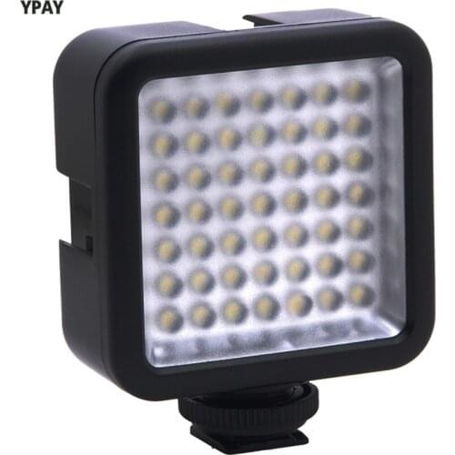 W49 Mini Interlock Camera LED Video Light Dimmable Camcorder Panel Lamp w/ Shoe Mount Adapter for Canon Nikon Sony Pentax DSLR