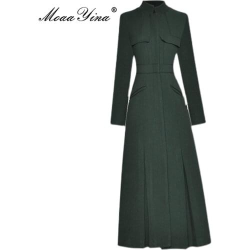 MoaaYina Women's Long Trench Coats