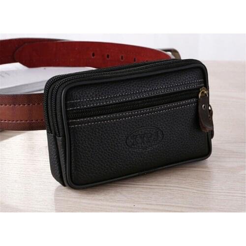 Mobile Phone Waist Pack For Men Testificate Bag Coin Purse Strap Casual Mobile Phone Bag Waist Bag Belt Waist Pouch