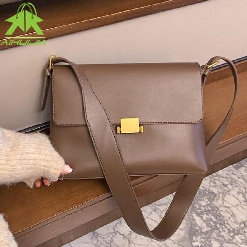 Fashion Simply PU Leather Crossbody Bag For Women High Quality Solid Color Shoulder Messenger Bag Luxury Travel Female Handbags